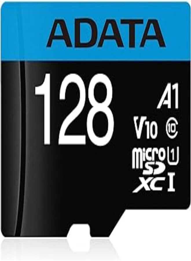 ADATA ADATA Premier 128GB MicroSDHC/SDXC UHS-I Class 10 V10 A1 Memory Card with Adapter Read up to 100 MB/s (AUSDX128GUICL10A1-RA1) 