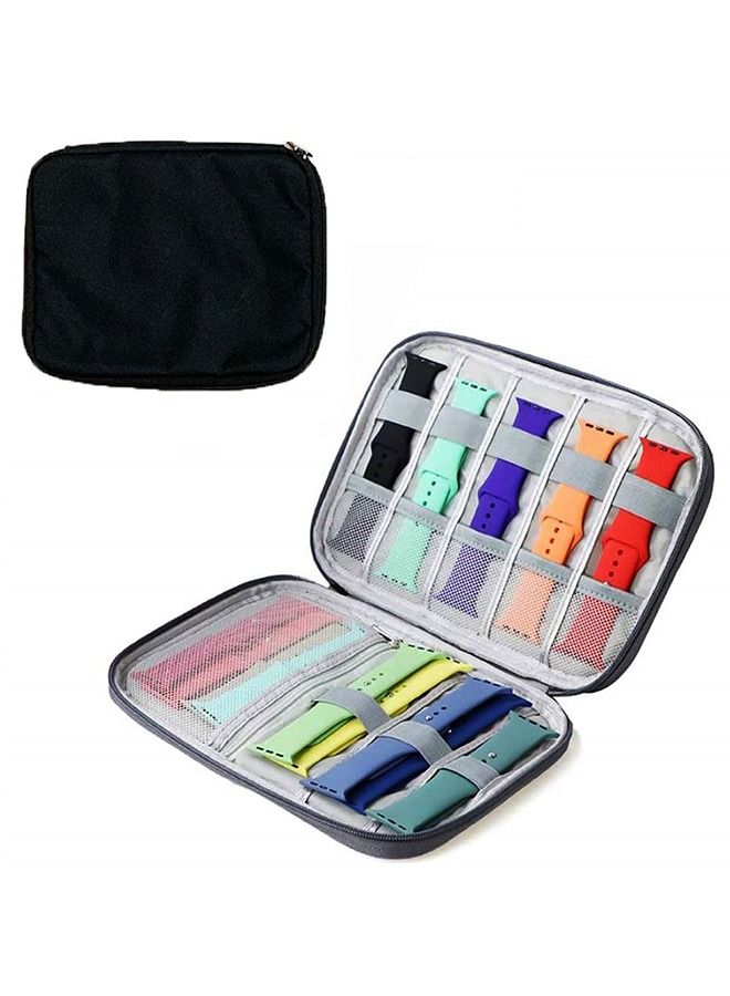 O Ozone Multifunction Portable Watch Bands Organizer Nylon Waterproof Wristband Storage Bag Large Size Black - Image 1