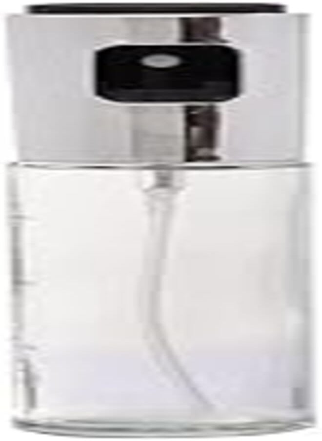 Generic Glass Edible Oil Spray Bottle With Metal Sprayer Button And One Time Quick Press Easy To Use For Home 100 ML - Silver Clear