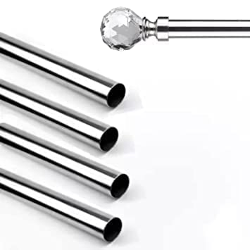 NOAHARK 304 Stainless Steel Curtain Rod Reliable Durable Wardrobe Pipes Shower Rods for Home Office AntiRust Stainless Steel Curtain Pipe for Doors Windows Showers 1 Pipe 3 feet - Image 1
