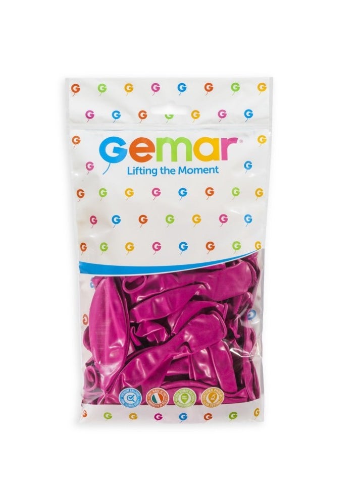 Gemar 19" Standard Fuchsia Latex Balloon 10Ct  - Image 2