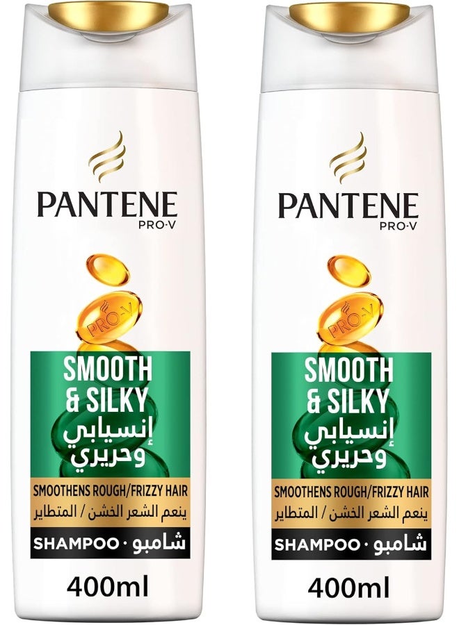 Pantene شامبو بانتين برو-في ناعم وحريري 400 مل عبوة مزدوجة - Image 1