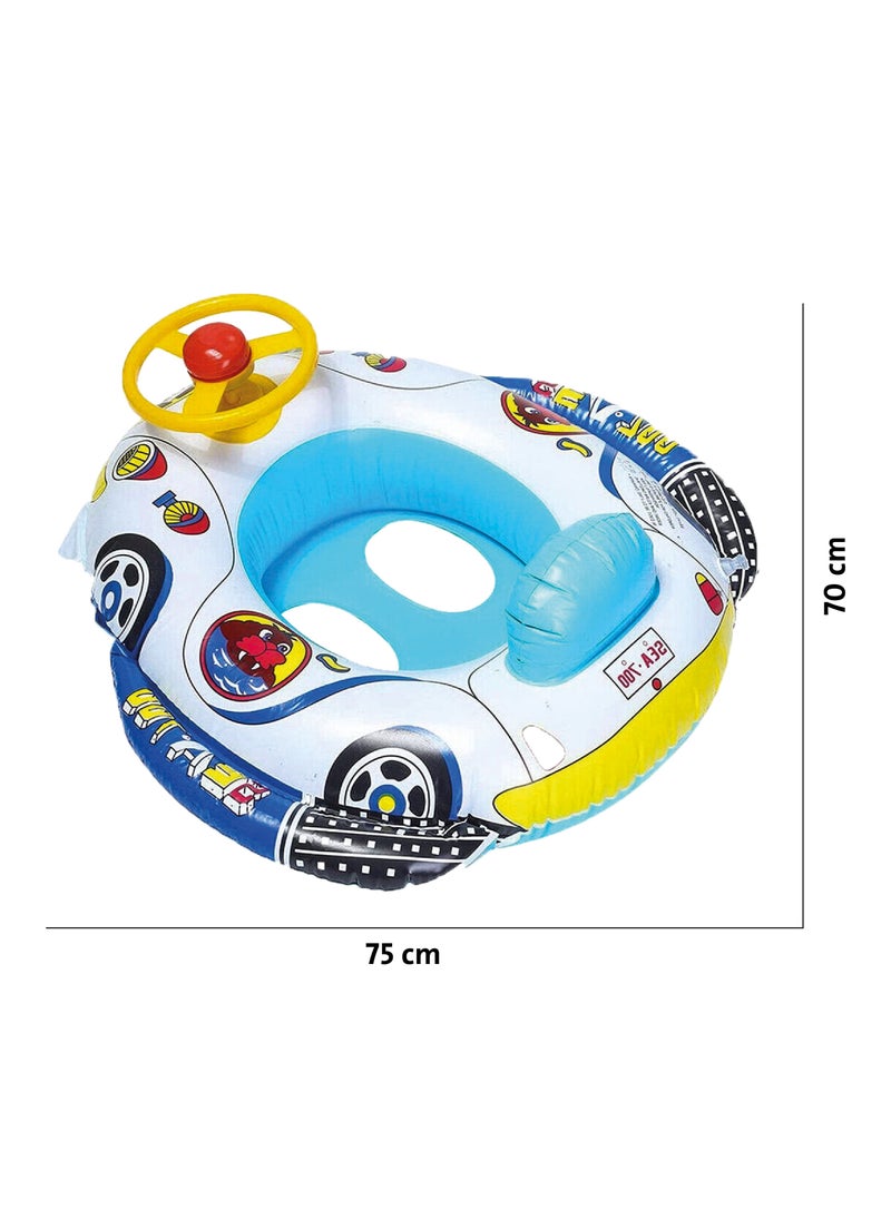 Generic - Swimming boat with inflatable and foldable handlebar, size 70*75 CM, suitable for children aged 1-4 years - Image 1