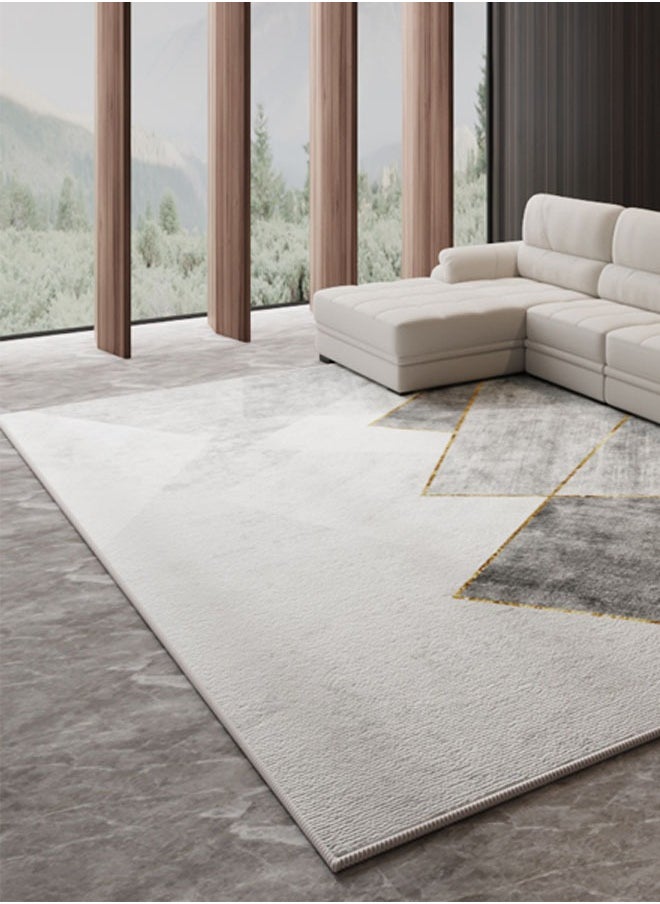 KLNAMAEAAN Nordic Light Luxury Living Room Carpet with Plastic bottom crystal velvet 160X230cm  - Image 1