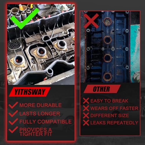 YITHSWAY Engine Valve Cover Gasket Set 12030-5A2-A01 for 2013-2017 Honda Accord 2DR EX EXL LX-S Models, 2013-2014 Honda Accord 4DR EX EXL LX and Sport Models 2&4-Door 2.4L Head Cover Gasket Set VTEC Gaskets - Image 4