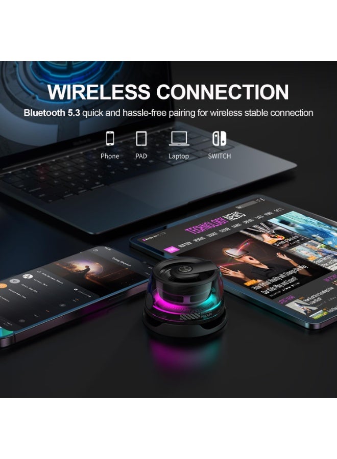 Magnetic Bluetooth Speaker - Portable Phone Stand for iPhone - Gift Ideas - Game Mode - 7H Playtime - 5W Mini Speaker with Lanyard & RGB Night Light for Camping Tents & Desk/Home Decor - Image 5