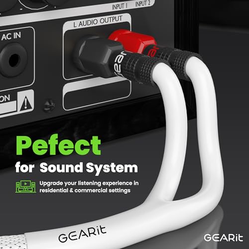 GearIT 12AWG Premium Heavy Duty Braided Speaker Wire Cable (15 Feet) Dual Gold Plated Banana Plug Tips - In-Wall CL2 - Oxygen-Free Copper (OFC) White - Image 5