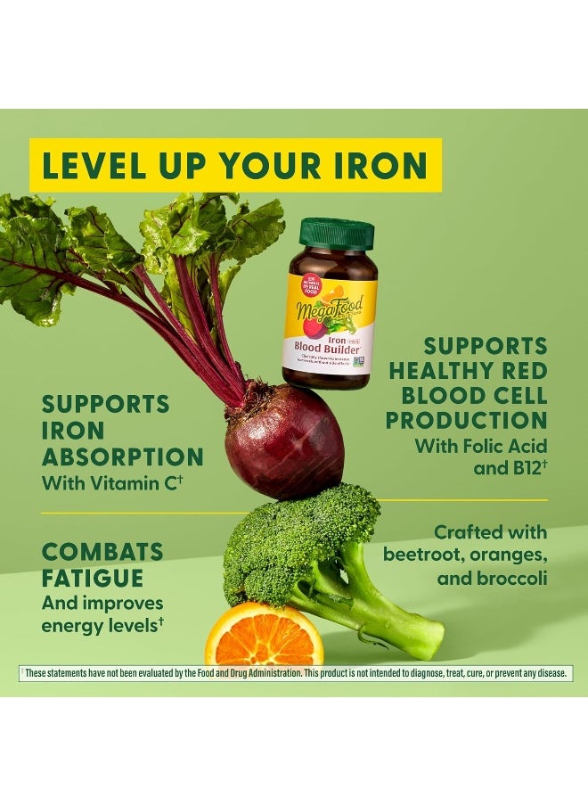 MegaFood Blood Builder Minis - Iron Supplement Clinically Shown To Increase Iron Levels Without Side Effects - Iron With Vitamin C, Vitamin B12 & Folic Acid - Vegan - 60 Tablets (30 Servings)  - Image 5