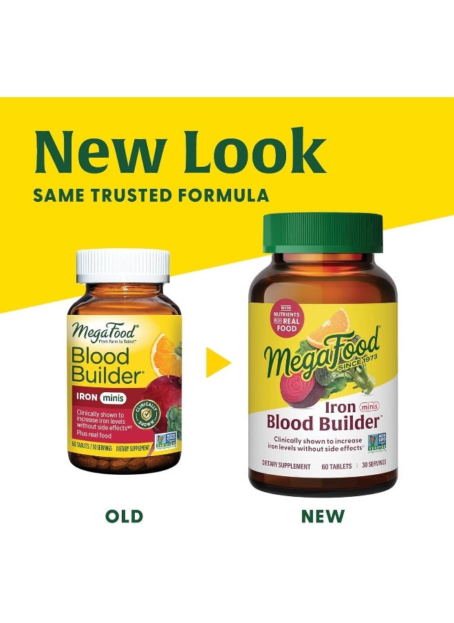 MegaFood Blood Builder Minis - Iron Supplement Clinically Shown To Increase Iron Levels Without Side Effects - Iron With Vitamin C, Vitamin B12 & Folic Acid - Vegan - 60 Tablets (30 Servings)  - Image 3