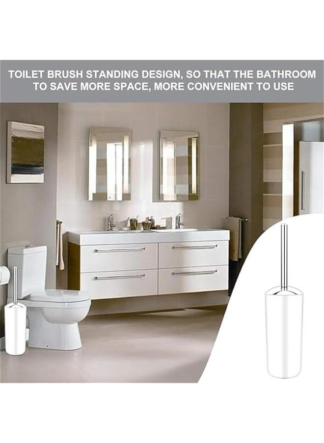 HOOKOR - Bathroom Accessories Set with Tray, 6 Piece Plastic Gift Bath Set with Trash Can, Toilet Brush, Soap Dispenser, Soap Dish, Lotion Set Tumbler Cup (White) - Image 1