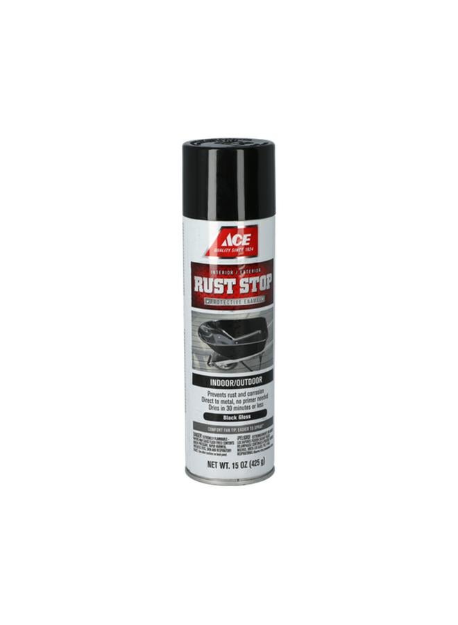 ACE Fast-Drying Glossy Finish Rust Stop Spray Paint Black 15oz - Image 4