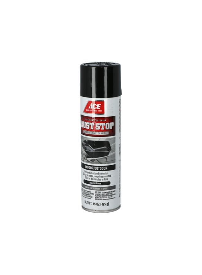 ACE Fast-Drying Glossy Finish Rust Stop Spray Paint Black 15oz - Image 3