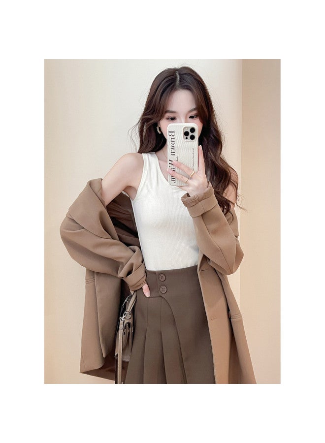 TonLion Women's Knit Solid Color Sleeveless Vest - Simple & Versatile Fashion Casual Korean Style Innerwear - Image 2