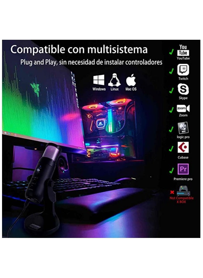 Cosmic Byte - PW9 Professional Metal Voice Recording USB Condenser Studio And Podcast Recording Gaming Microphones - Image 1