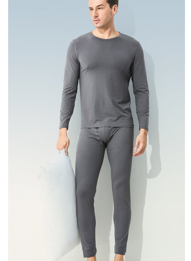 Loquat Mens Long Johns And Thermal Underwear Set 2 Piece Thin Base Layer Set for Men Dark Grey  - Image 1