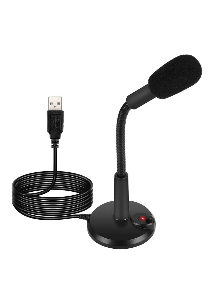 SYOSI , USB Microphone, USB PC Mic for Business Video Conference, Recording, Chat, Podcasting, Online Class, Mute on with LED Indicator, Compatible with Macbook, Laptop, PC, Window - Image 1