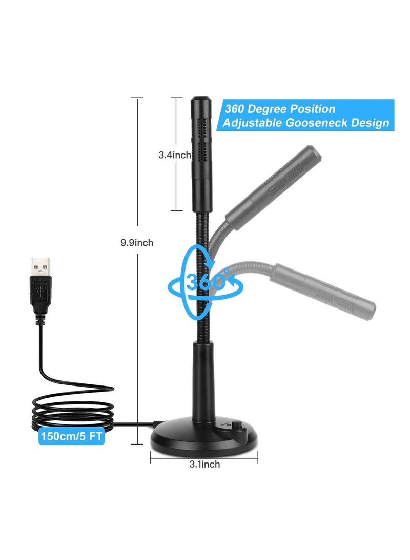 SYOSI , USB Microphone, USB PC Mic for Business Video Conference, Recording, Chat, Podcasting, Online Class, Mute on with LED Indicator, Compatible with Macbook, Laptop, PC, Window - Image 2