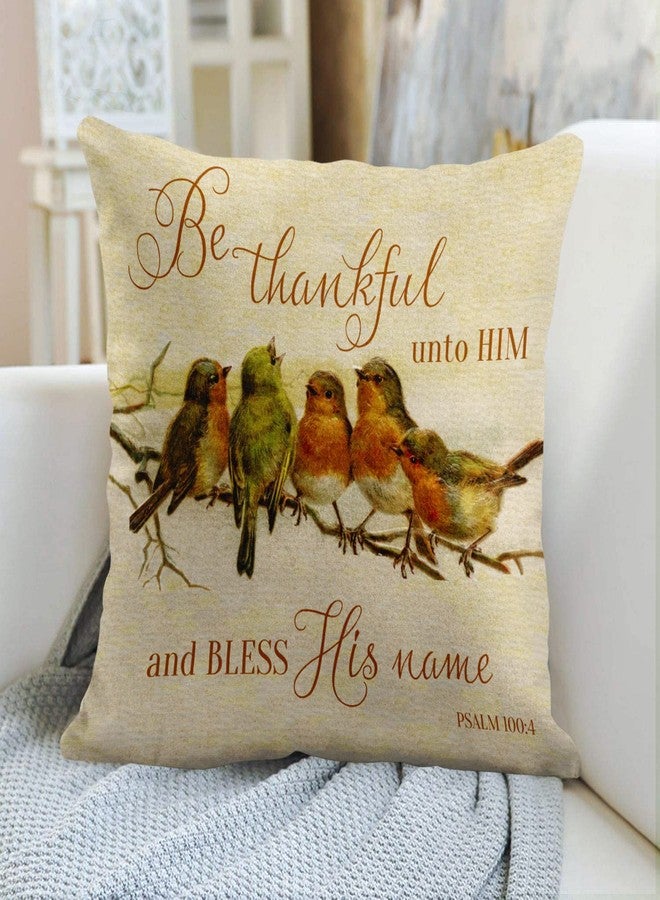 Emvency Throw Pillow Cover Orange Vintage Be Thankful Unto Him His Green Decorative Pillow Case Home Decor Square 18 x 18 Inch Pillowcase - Image 4