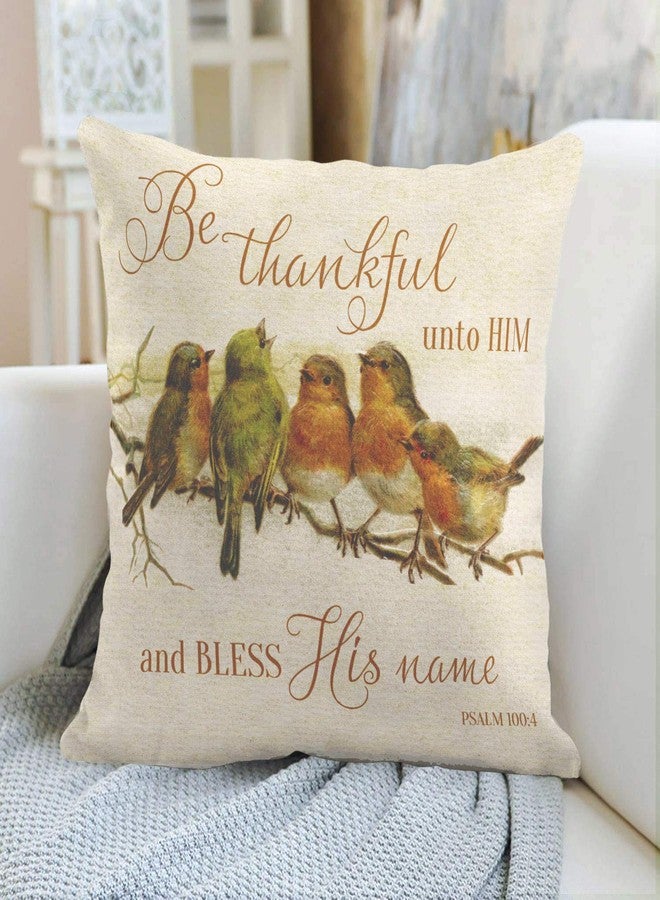 Emvency Throw Pillow Cover Orange Vintage Be Thankful Unto Him His Green Decorative Pillow Case Home Decor Square 18 x 18 Inch Pillowcase - Image 2