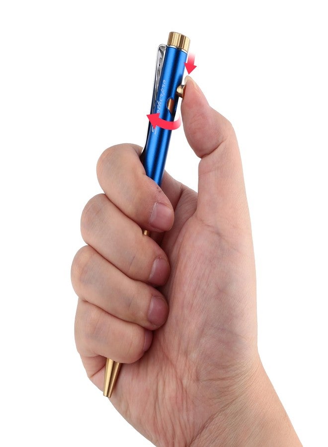 SMOOTHERPRO Bolt Action Pen, Solid Brass Gel Ink Pen with Black Ink, Compatible with Pentel Refills, Weighted Heavy Pen for Tremor Parkinson Arthritic Hand, Blue(SG02U) - Image 4