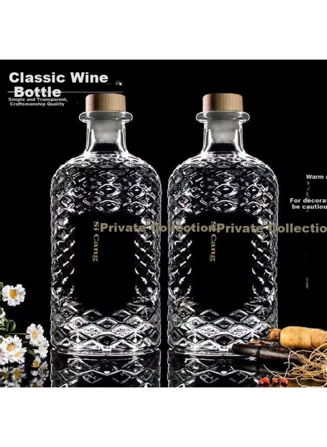 Baijie 500Ml Empty Wine Bottle For Brewing Fruit Wine, Sealed Brewing Jar For Wine Making, Wine Container, Liquor Bottling Bottle, Wine Cask - Image 1