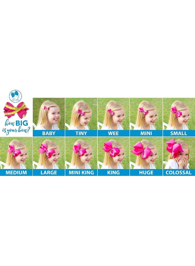 Wee Ones Girls' 3 pc Set Solid Grosgrain Variety Pack on a WeeStay No-Slip Hair Clip, Mini, White, Light Pink, and Light Navy - Image 4