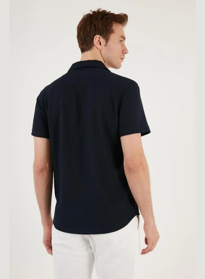 Buratti  Buratti Cotton Blend Apache Collar Short Sleeve Regular Fit Shirt Men's SHIRT CF24S115882 for Men | Best Price UAE