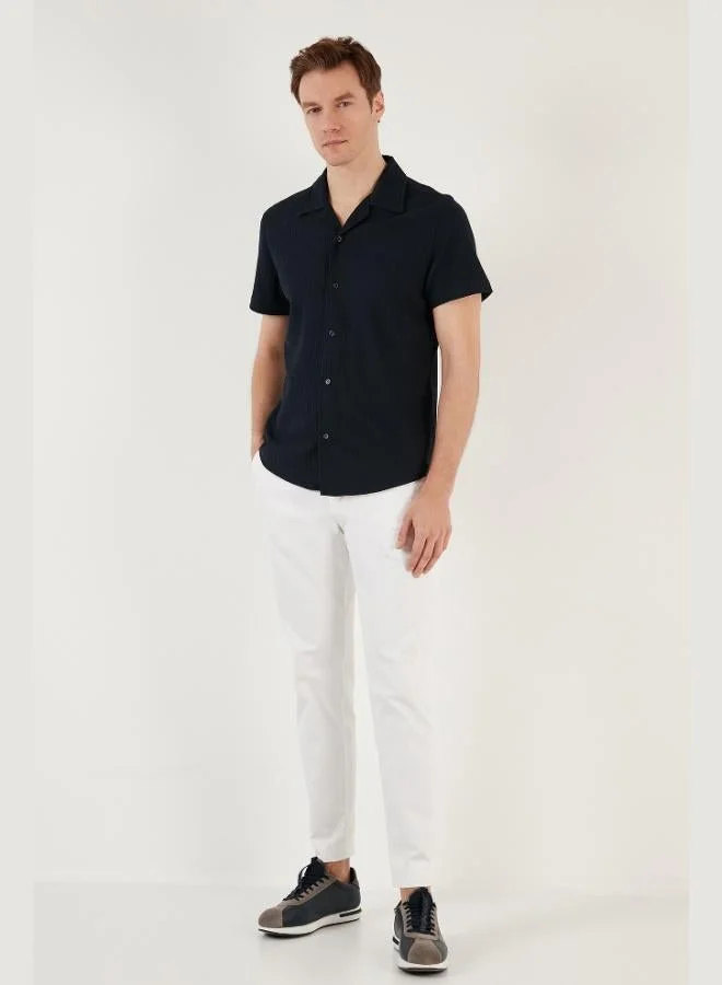 Buratti  Buratti Cotton Blend Apache Collar Short Sleeve Regular Fit Shirt Men's SHIRT CF24S115882 for Men | Best Price UAE