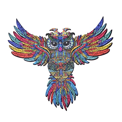 Webby Colourful Jigsaw Puzzle, Beautiful Unique Family Animal Shape Jigsaw Puzzle, Best Gift for Adults and Kids, Owl Shaped Puzzle with Tray (28×24) cm, 100 Pcs - Image 2