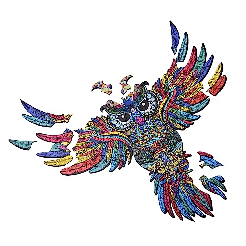 Webby Colourful Jigsaw Puzzle, Beautiful Unique Family Animal Shape Jigsaw Puzzle, Best Gift for Adults and Kids, Owl Shaped Puzzle with Tray (28×24) cm, 100 Pcs - Image 3