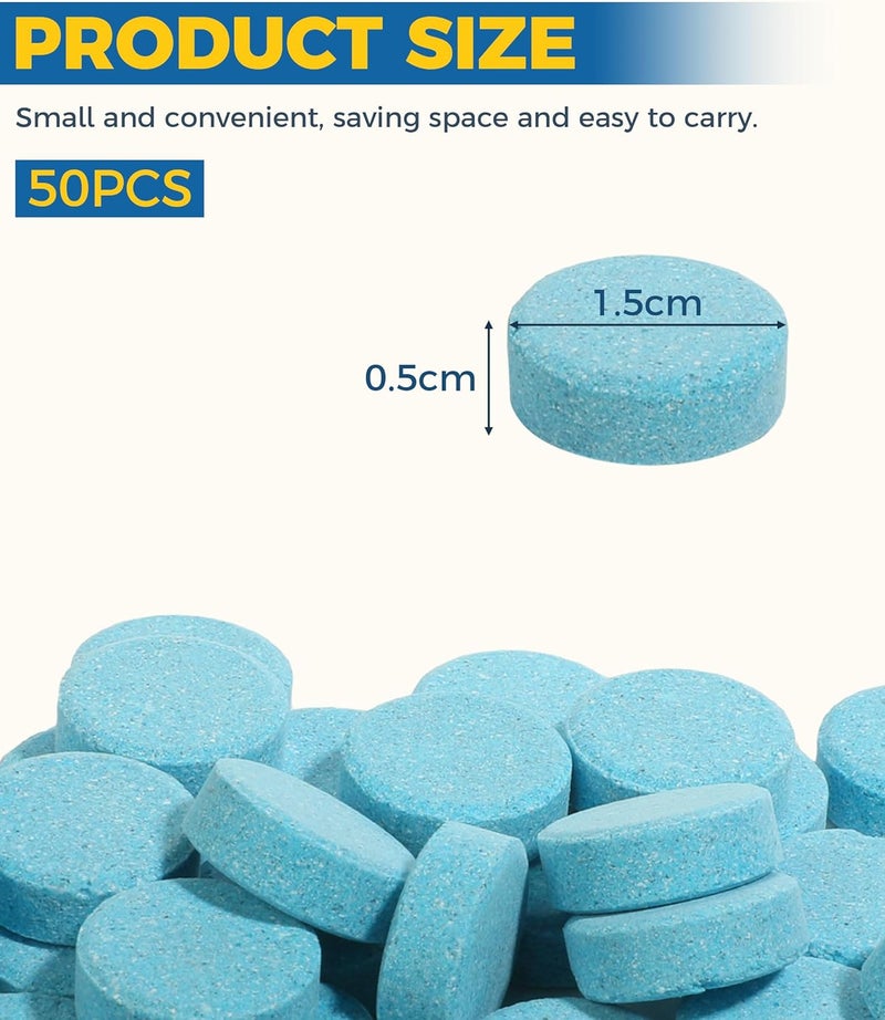 UBOG 50PCS Windshield Washer Fluid,Windshield Washer Tablets,Car Accessories Windshield Washer Fluid Concentrate,Car Windshield Washer Fluid,Automotive Glass Cleaner,Use for Remove Windshield Stains - Image 2