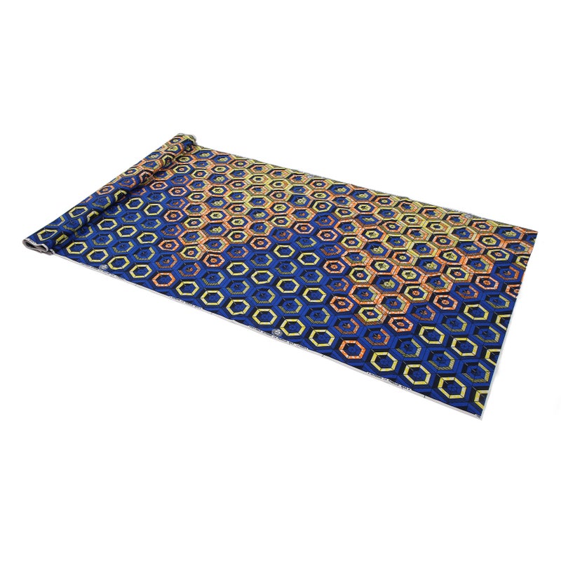 African Wax Print Fabric: 6 Yards Polyester Material - Durable Soft Reusable African Print Fabric for DIY Garments Home Decor Festival Party Events - Image 2