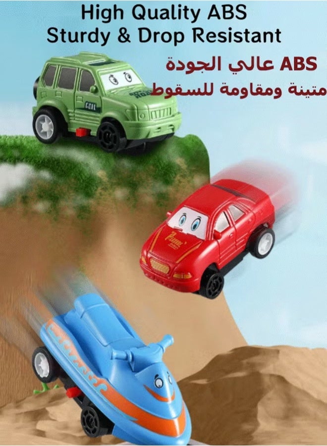 Floor Puzzles for Kids Puzzle Track Car Play Set,DIY Assembling Trolley with Vehicles  Puzzle Board , Puzzle Board Track Car Play Set, Fun Rail Car Building Toys, Educational Toys for Children Birthday Gift,Green - Image 5
