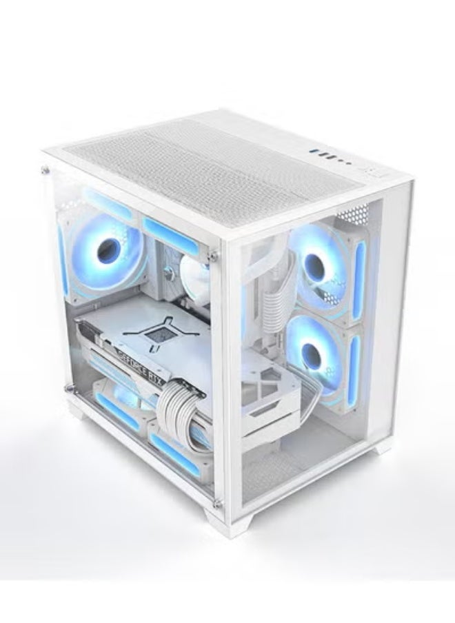 AROAQ Cross-Border Cutting-Edge X1 Sea View Room Computer Case Desktop e-Sports m-atx Tempered Glass Side-Through Game Case  - Image 2