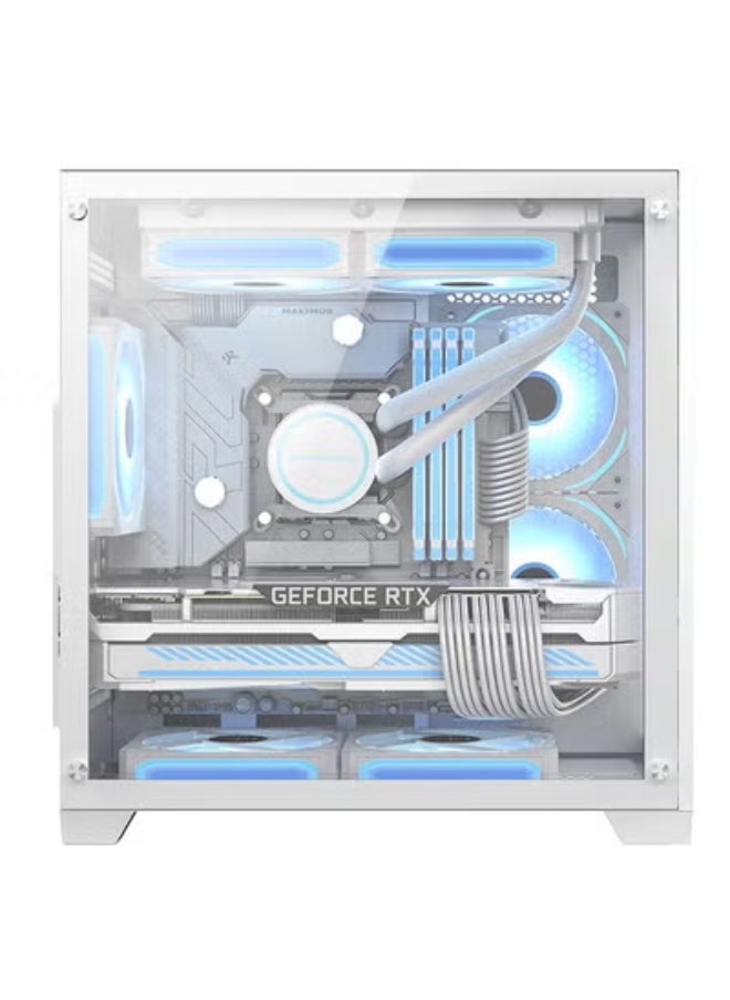 AROAQ Cross-Border Cutting-Edge X1 Sea View Room Computer Case Desktop e-Sports m-atx Tempered Glass Side-Through Game Case  - Image 3