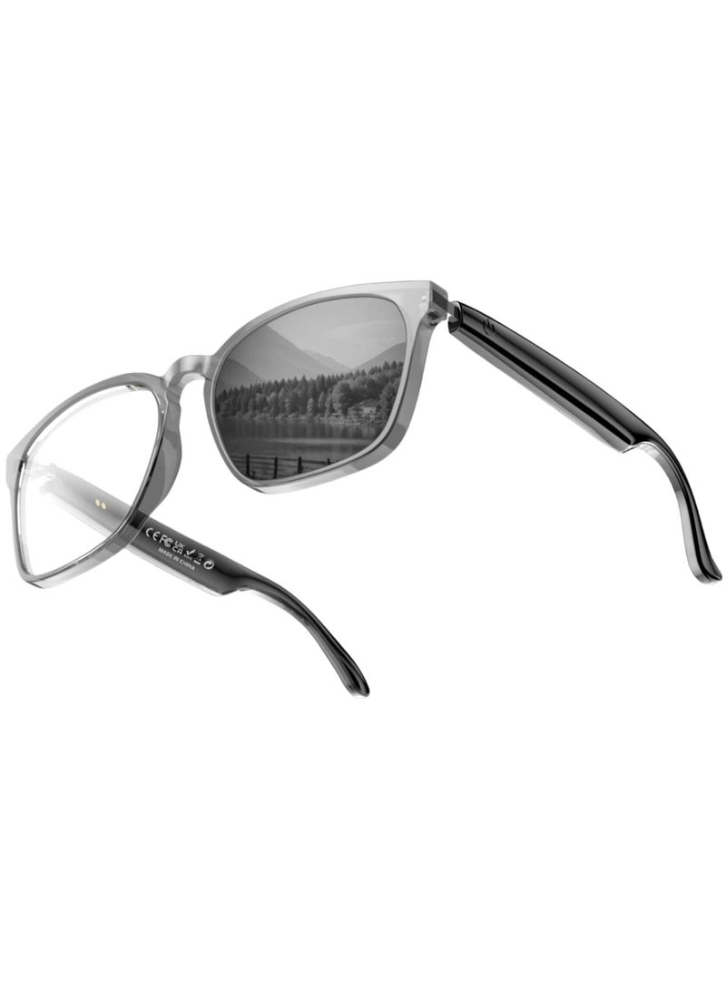 سمارتكس نظارات ذكية بتقنية الذكاء الاصطناعي مع ترجمة لـ ١٤٠ لغة - نظارات بلوتوث للموسيقى/المكالمات، وعدسات متغيرة الألوان، للرجال والنساء، وللسفر واجتماعات العمل - Image 1