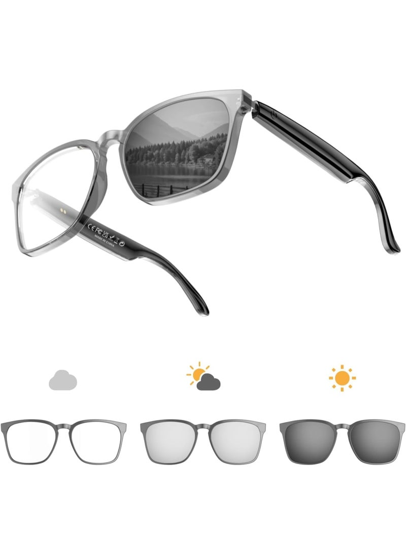 سمارتكس نظارات ذكية بتقنية الذكاء الاصطناعي مع ترجمة لـ ١٤٠ لغة - نظارات بلوتوث للموسيقى/المكالمات، وعدسات متغيرة الألوان، للرجال والنساء، وللسفر واجتماعات العمل - Image 2