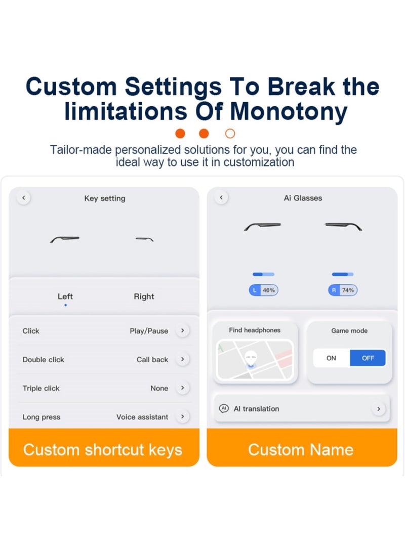سمارتكس نظارات ذكية بتقنية الذكاء الاصطناعي مع ترجمة لـ ١٤٠ لغة - نظارات بلوتوث للموسيقى/المكالمات، وعدسات متغيرة الألوان، للرجال والنساء، وللسفر واجتماعات العمل - Image 4