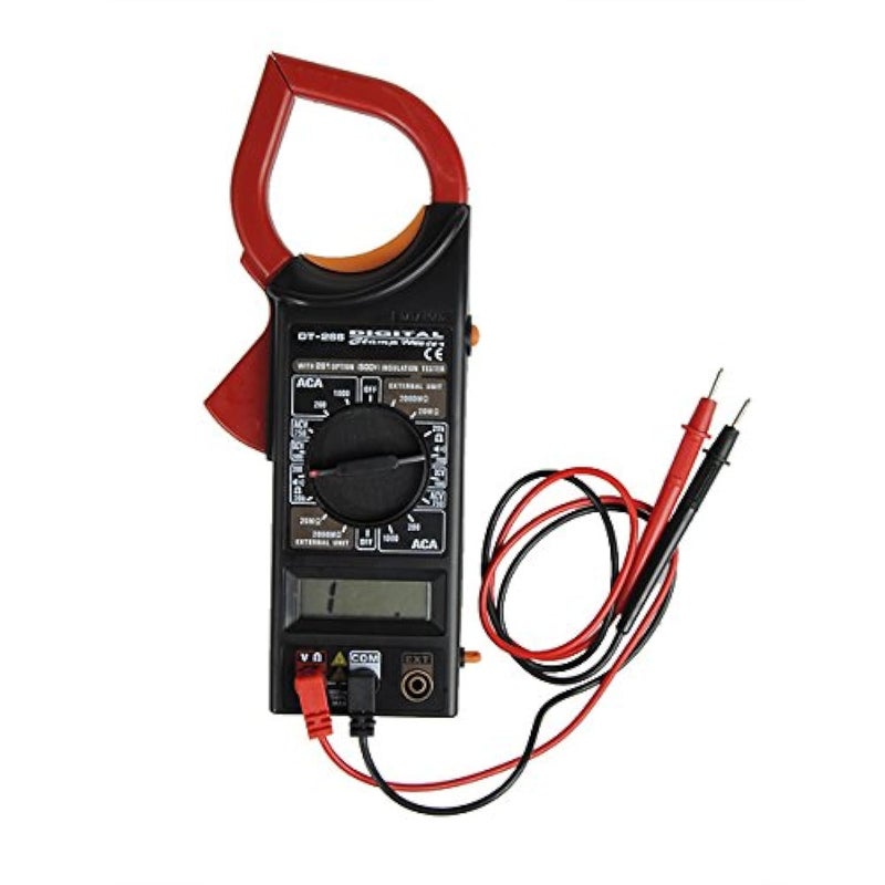 Generic DT266 ACDC LCD Digital Clamp Multimeter Electronic ClipOn Pincerlike Testing Meter In Red And Black - Image 1