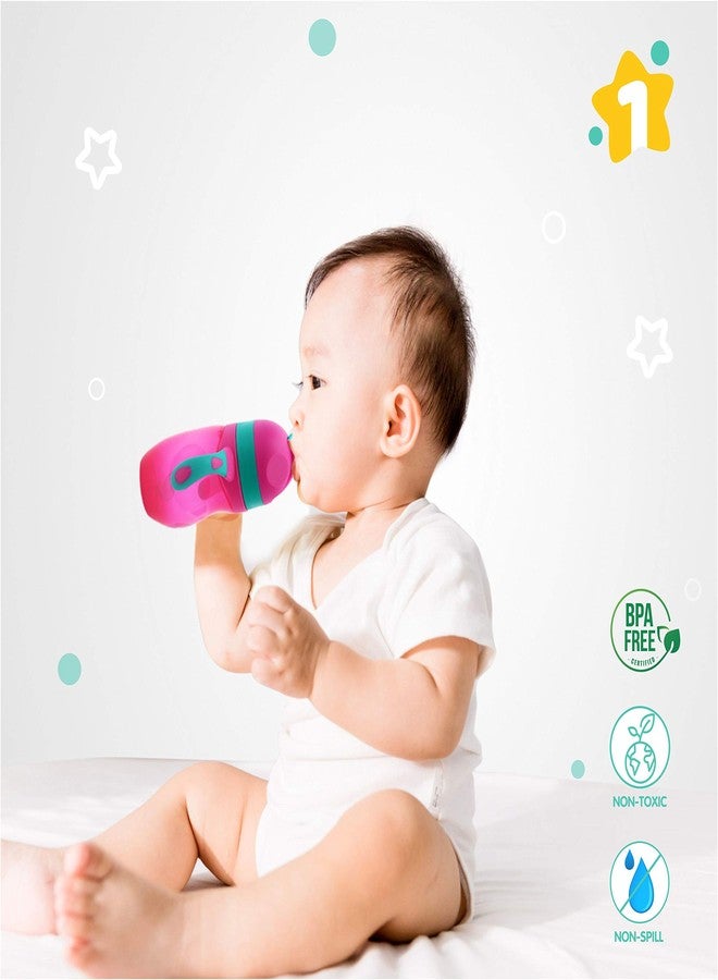 فرست ستب الخطوة الأولى: كوب شرب/شفاط بيردي سعة 220 مل خالٍ من مادة BPA مع ماصة سيليكون ناعمة (وردي) - Image 3