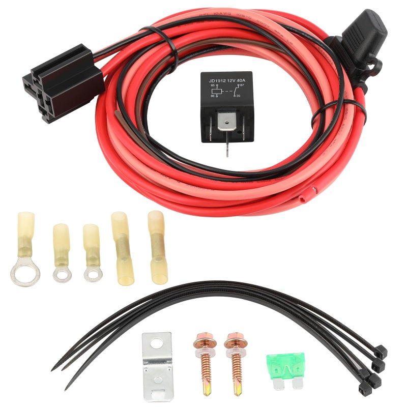 ISINFLASH Electric Fuel Pump Relay Fuel Pump Wiring Harness Kit Universal Fit 12V System PN 30247 40 AMP Relay Bypass Waterproof 12V Relay Switch Kit Heavy Duty Long Wires