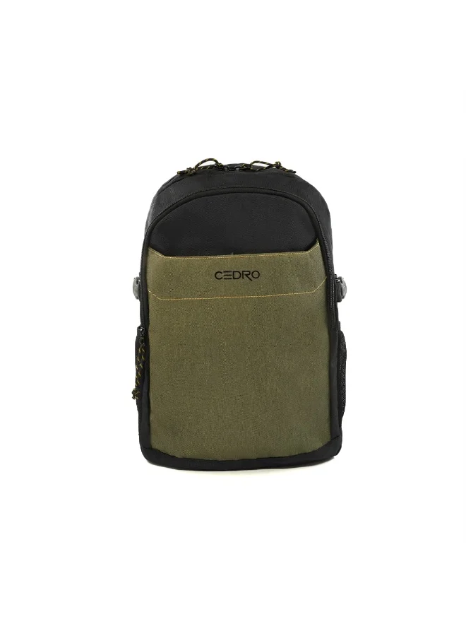 Cedro Cedro School Backpack â€“ Black/Olive