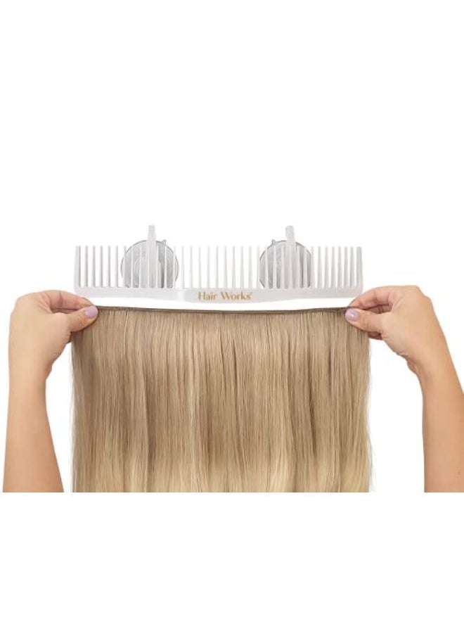 Hair Works - Ultra Hair Extension Holder - Professionally Designed To Securely Hold Extra Wide Wefts Including Halos, Hand Tied Wefts, Beaded Wefts And Full Bundles While You Wash, Color, Style & Store - Image 1