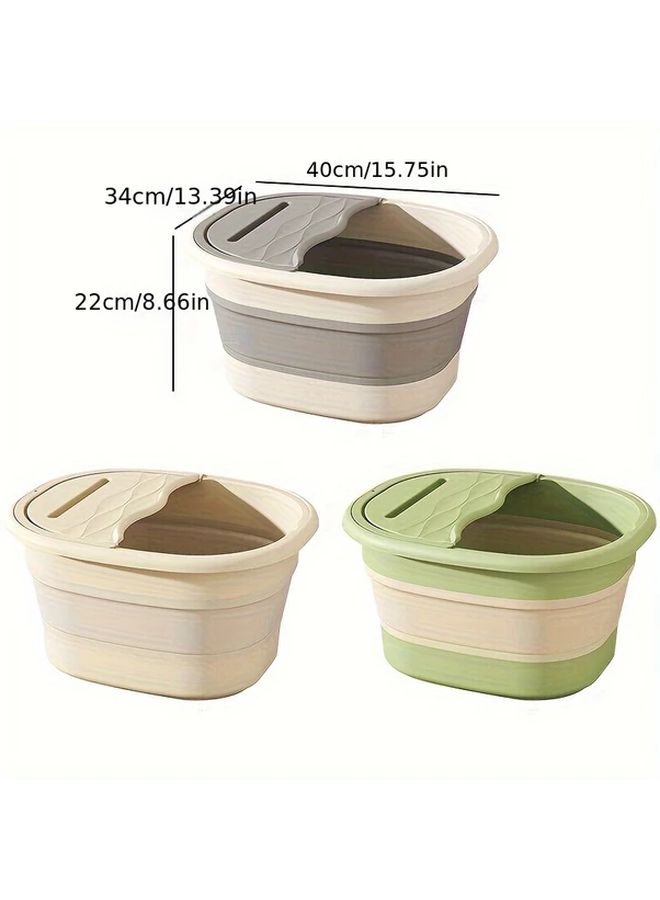 Gray Portable Folding Foot Soak Tub with Massage for Relaxing Home Spa - Image 2