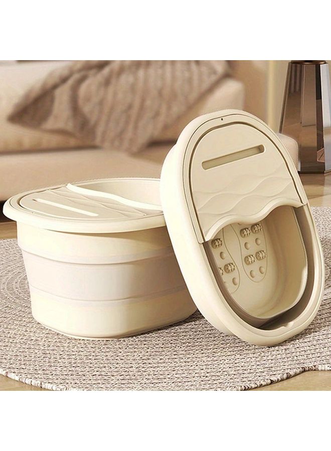 Gray Portable Folding Foot Soak Tub with Massage for Relaxing Home Spa - Image 1