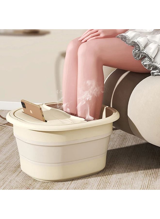 Gray Portable Folding Foot Soak Tub with Massage for Relaxing Home Spa - Image 3