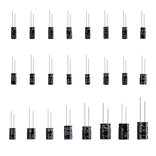 ALLECIN 24 Values Electrolytic Capacitor Assortment Kit from 0.1uF to 1000uF 10V 16V 25V 50V in-line Aluminum Capacitors Set - Image 2