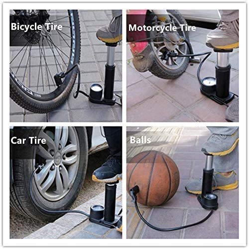 Homava Portable Bike Pump Foot Activated Floor Pump Air Pump for car and Bike Bicycle (Aluminum + ABS,Multi) - Image 3