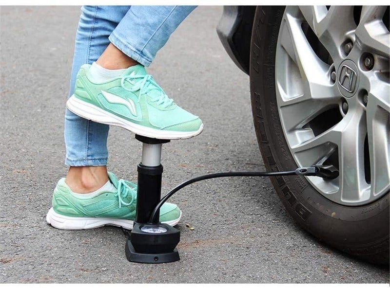 Homava Portable Bike Pump Foot Activated Floor Pump Air Pump for car and Bike Bicycle (Aluminum + ABS,Multi) - Image 2