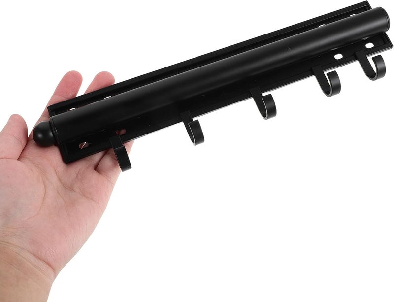 Retractable Pull out Valet Rod with Adjustable Detachable Hooks Black Metal Clothes Hanging Rod for Closet Storage and Wardrobe Organization for Bedroom Or Dressing Room - Image 4